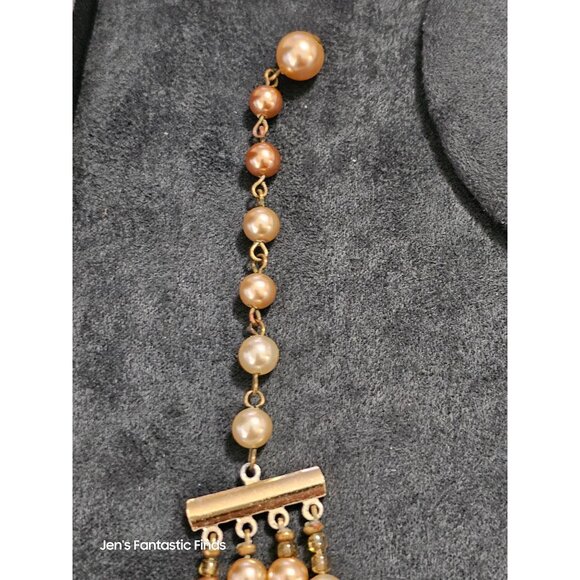 Vintage Multistrand Faux Pearl Necklace With Adjustable Clasp Made In Japan 18"- - Picture 4 of 14